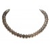 Beautiful Single Line Natural Brown smoky quartz Beads Stones NECKLACE 16.5 inch